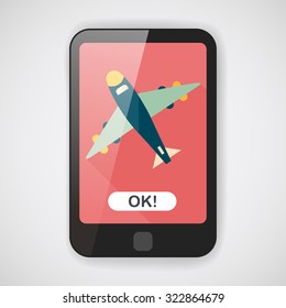 airplane flat icon with long shadow