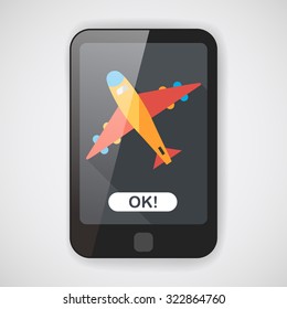 airplane flat icon with long shadow