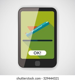 airplane flat icon with long shadow