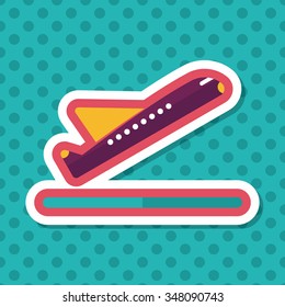 airplane flat icon with long shadow