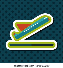 airplane flat icon with long shadow