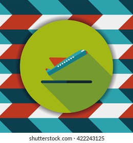 airplane flat icon with long shadow
