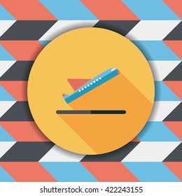 airplane flat icon with long shadow