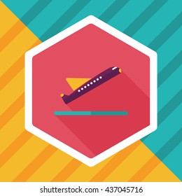 airplane flat icon with long shadow
