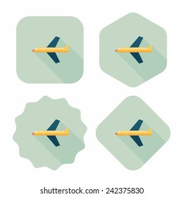 airplane flat icon with long shadow,eps10