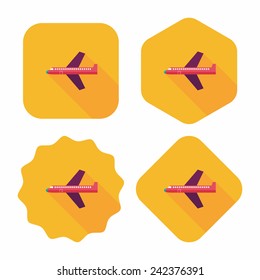 airplane flat icon with long shadow,eps10