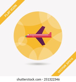 airplane flat icon with long shadow,eps10
