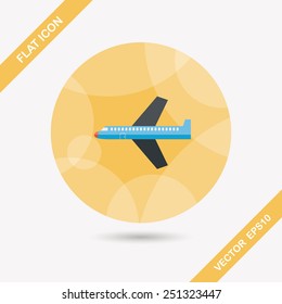 airplane flat icon with long shadow,eps10
