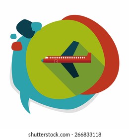 airplane flat icon with long shadow,eps10