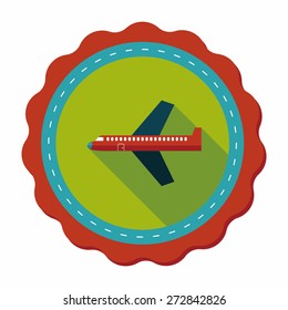airplane flat icon with long shadow,eps10