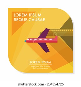 airplane flat icon with long shadow,eps10