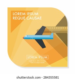 airplane flat icon with long shadow,eps10