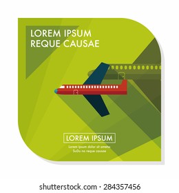 airplane flat icon with long shadow,eps10