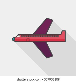 airplane flat icon with long shadow,eps10