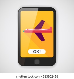 airplane flat icon with long shadow,eps10