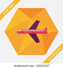 airplane flat icon with long shadow,eps10