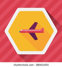 airplane flat icon with long shadow,eps10