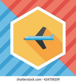 airplane flat icon with long shadow,eps10
