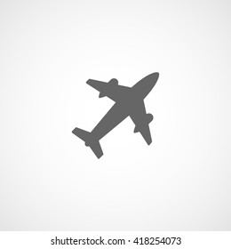 Airplane Flat Icon On White Background