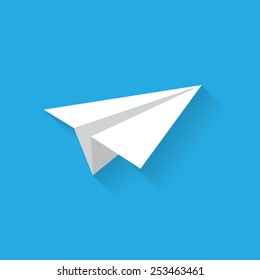 Airplane flat icon with shadow. Vector illustration eps10.