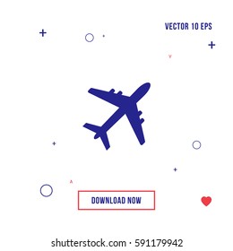 Airplane flat icon vector
