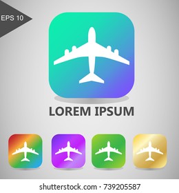 airplane flat icons, with a soft gradation color vector design