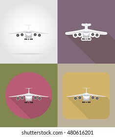 airplane flat icons vector illustration isolated on background