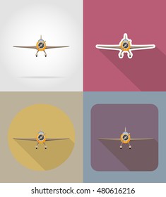 airplane flat icons vector illustration isolated on background