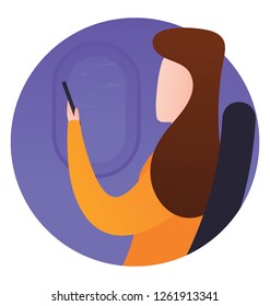 Airplane flat illustration