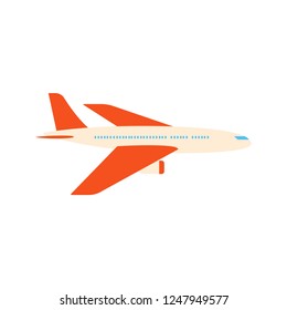 Airplane flat style design vector illustration isolated on white background icon sign.