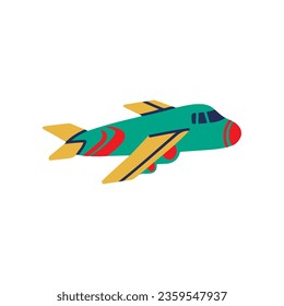 Airplane Flat Style Icon. Cartoon Vector Illustration