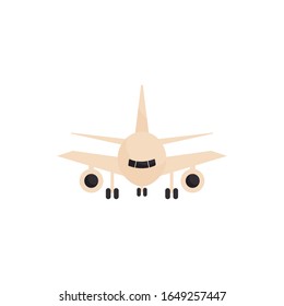 Airplane flat style icon design, Plane vehicle transportation fly air travel aircraft flight aviation and sky theme Vector illustration