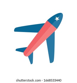 Diseño de icono de estilo plano del avión, transporte de vuelo avión vuelo avión vuelo avión vuelo avión y tema del cielo Ilustración del vector