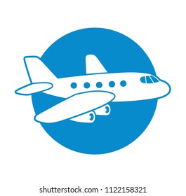 Airplane flat vector icon