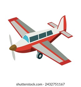 Flugzeug flache Vektordarstellung auf weißem Hintergrund