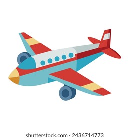 Airplane flat vector illustration on white background