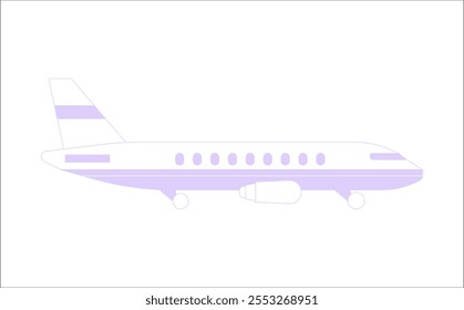 Airplane In Flat Vector Illustration Symbolizing Air Travel, Aviation, And Transportation, Isolated On White Background