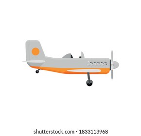 Airplane flat vector isolated on color background