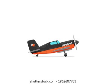 Airplane flat vector isolated on color background