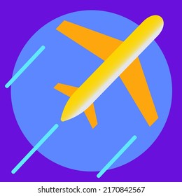 Airplane flies on a trip