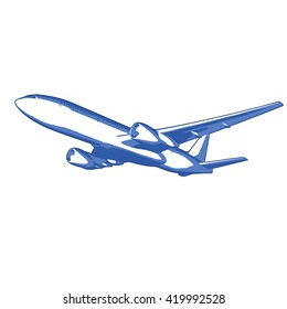 airplane flies in the sky
