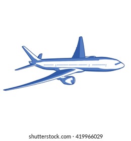 airplane flies straight