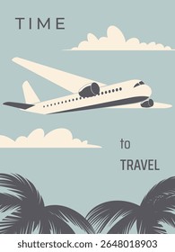 voo de avião abobando as nuvens, conceito de tempo para viajar