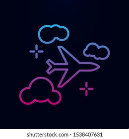Airplane, flight, clouds nolan icon. Simple thin line, outline vector of airport icons for ui and ux, website or mobile application