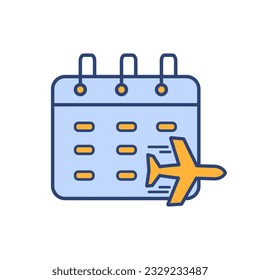 Airplane flight date. flight vector icon