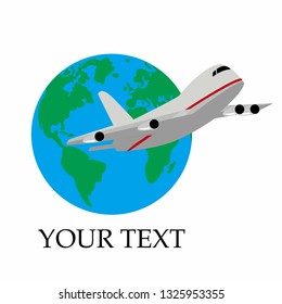 Airplane Flight Earth Logo Travel - Tourism World