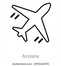 Airplane and flight icon concept