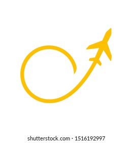 Airplane flight icon isolated on white background.