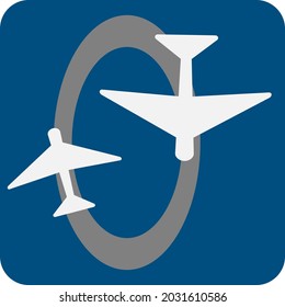 Airplane flight, illustration, vector, on a white background.