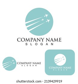 Airplane flight logo  icon Template vector illustration design